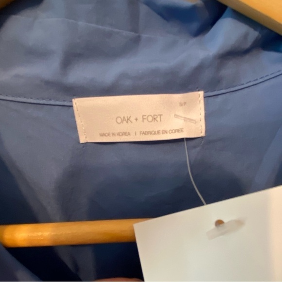 NWTs Oak + Fort | Cobalt Blue Button Down Shirt Dress Size small - Picture 8 of 12